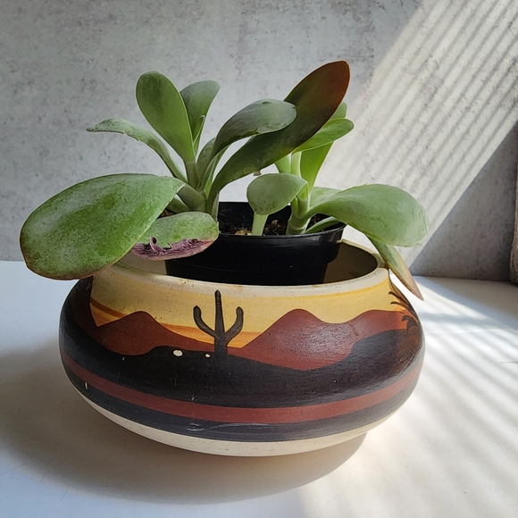 Vintage hand painted succulent pottery - Picture 1 of 11
